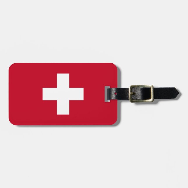 Die Schweiz-Flagge Gepäckanhänger (Vorderseite horizontal)