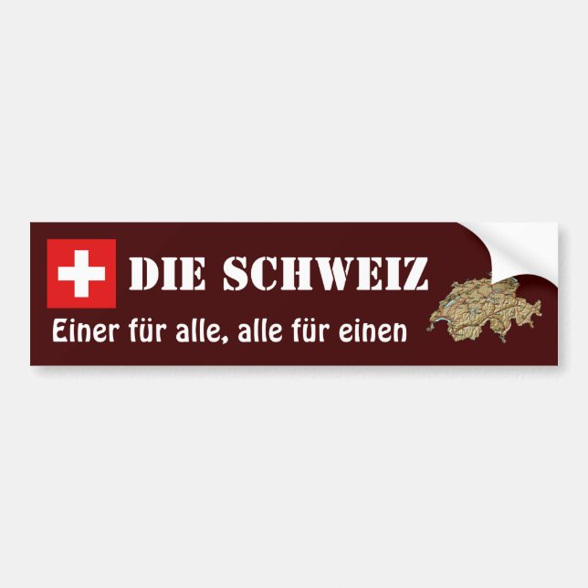 Die Schweiz-Flagge + Karten-Autoaufkleber Autoaufkleber (Vorne)