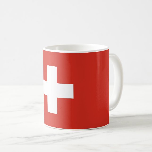 Die Schweiz-Flagge Tasse (VorderseiteRechts)