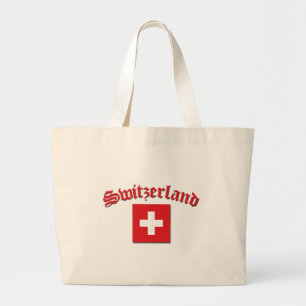 Die Schweiz-Flagge (w/inscription) Jumbo Stoffbeutel