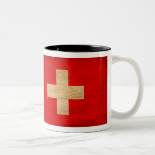 Die Schweiz-Flaggen-Tasse Zweifarbige Tasse