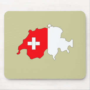 Die Schweiz-Flaggenkarte Mousepad