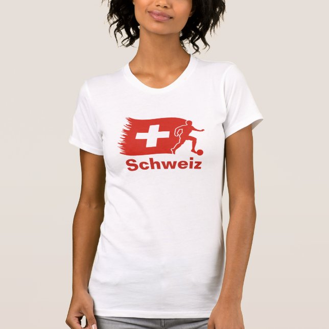 Die Schweiz-Fußball-Flagge T-Shirt (Vorderseite)
