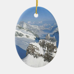 Die Schweiz, Jungfraujoch, Spitze von Europa Keramikornament