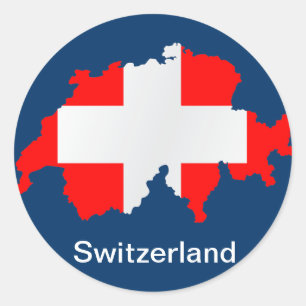 die Schweiz-Karte und Flagge - Aufkleber
