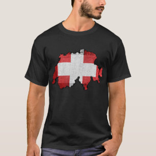 Die Schweiz-Karten-Flagge T-Shirt