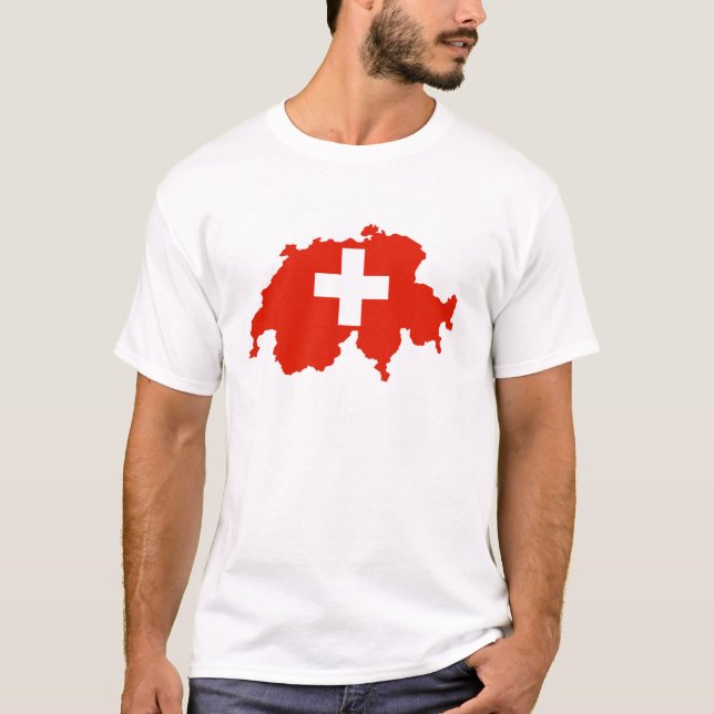 die Schweiz-Landesflaggekarten-Schweizersymbol T-Shirt (Vorderseite)