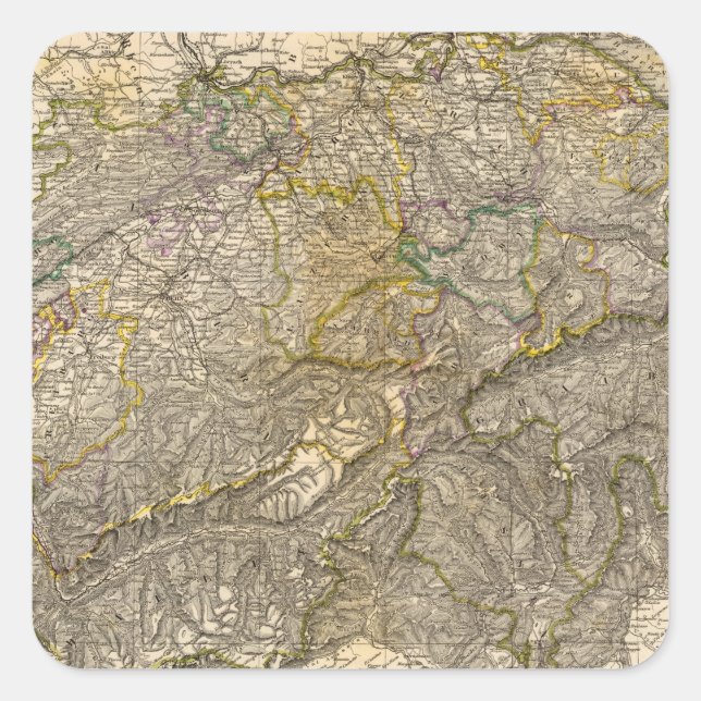 Die Schweiz Quadratischer Aufkleber (Vorderseite)