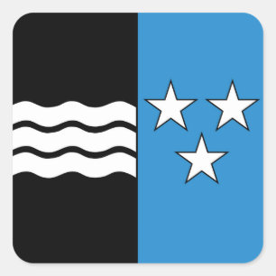 die Schweiz-Regionsbezirk-Aargau-Flagge Quadratischer Aufkleber