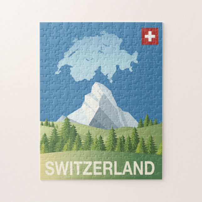 Die Schweiz-Reise-Plakat Puzzle (Vertikal)