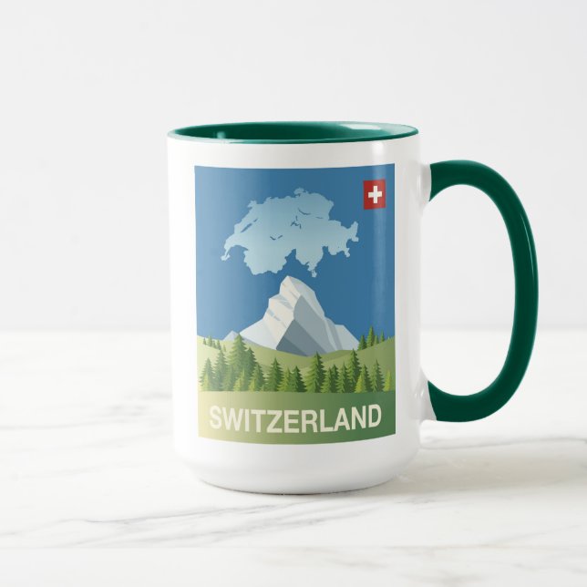 Die Schweiz-Reise-Plakat Tasse (Rechts)