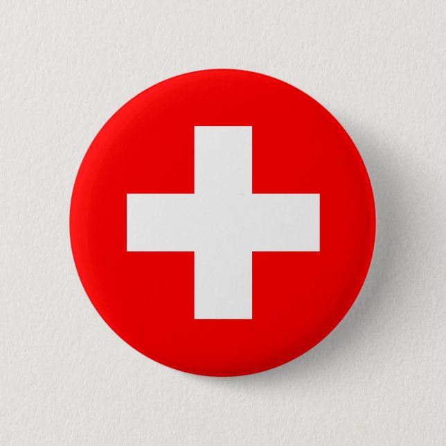 Die Schweiz - Schweizer Flagge Button (Vorderseite)