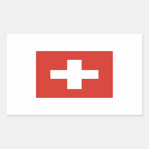 Die Schweiz/Schweizer Flagge Rechteckiger Aufkleber