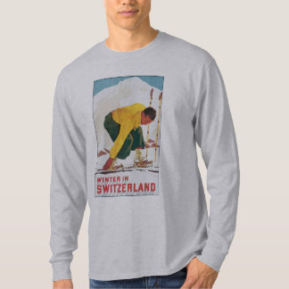 Die Schweiz-Ski-Vintages Reise-Plakat-Shirt T-Shirt