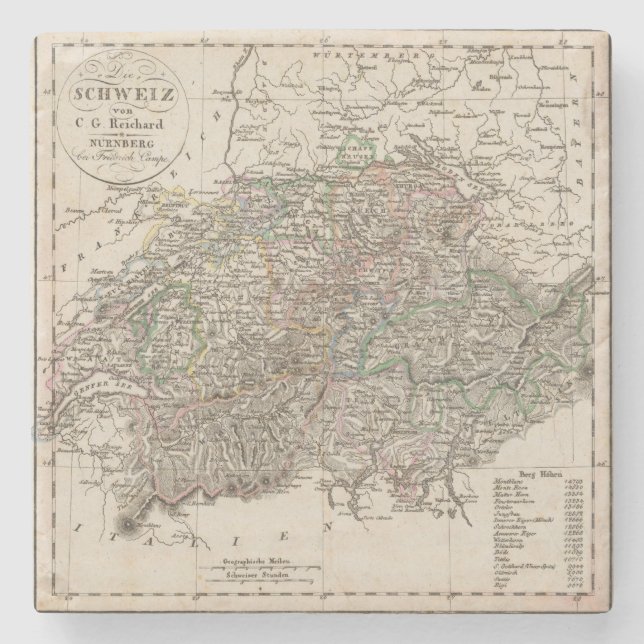 die Schweiz Steinuntersetzer (Vorderseite)