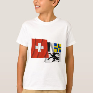 Die Schweiz u. Graubuenden wellenartig bewegende T-Shirt