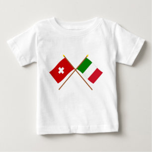 Die Schweiz und Italien gekreuzte Flaggen Baby T-shirt