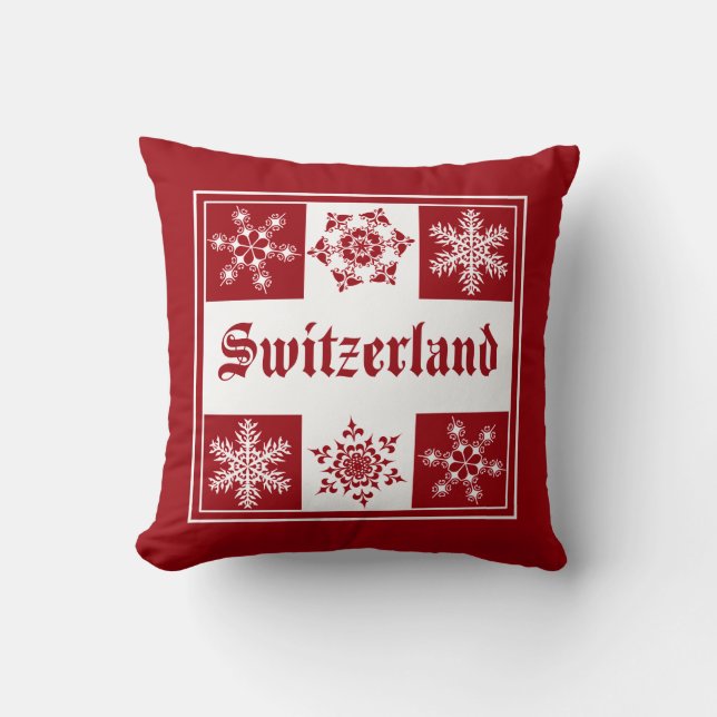 Die Schweiz-Winter-Märchenland-Ski-Chalet Kissen (Vorderseite)