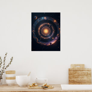 Die Schwerkraft der Formen – Kosmische geometrisch Poster