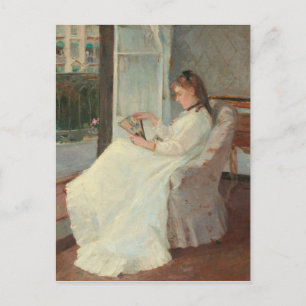 Die Schwester des Künstlers an einem Fenster, 1869 Postkarte
