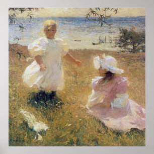 Die Schwestern, durch Frank Weston Benson Poster