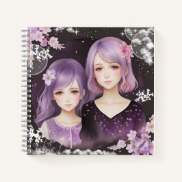 Die Schwestern Lavendel & Sakura Notizbuch