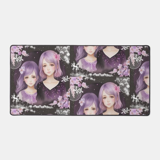Die Schwestern Lavendel & Sakura Schreibtischunterlage (Vorderseite)