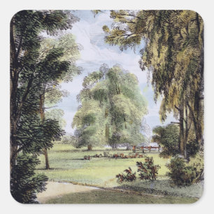 Die Schwesternbäume, Kew Gardens, Teller 8 von "Ke Quadratischer Aufkleber