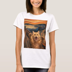 Die Scream-Katze-Parodie-Kunst T-Shirt