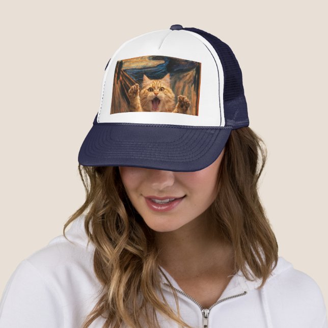 Die Scream-Katze-Parodie-Kunst Truckerkappe (Beispiel)