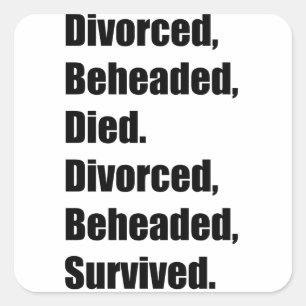 Die sechs Ehefrauen von Henry VIII Quadratischer Aufkleber