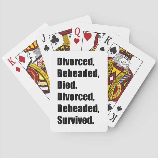 Die sechs Ehefrauen von Henry VIII Spielkarten (Rückseite)