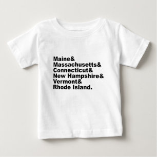 Die sechs nordöstlichen Staaten, aus denen Neuengl Baby T-shirt