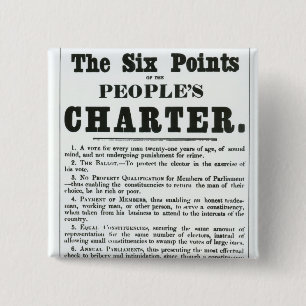 Die sechs Punkte der Charter der Leute Button