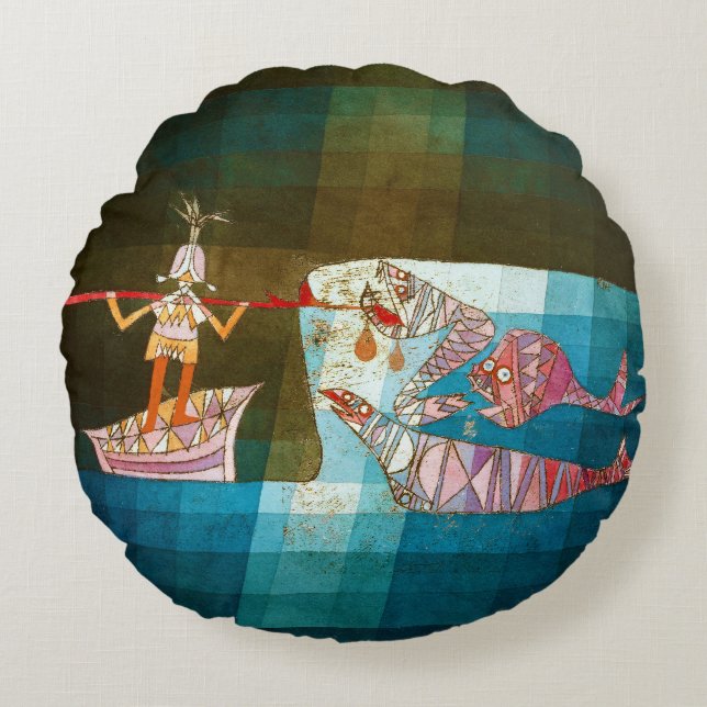 Die Seefahrer, Paul Klee Rundes Kissen (Vorderseite)