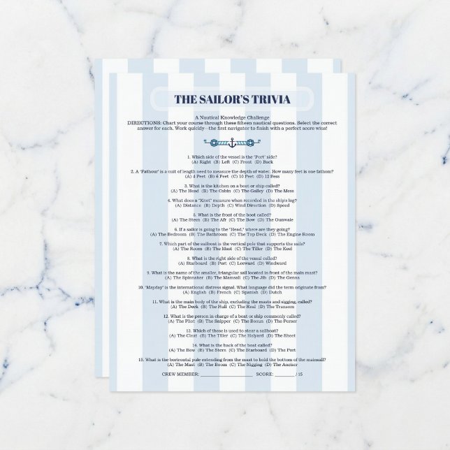 Die Seefahrer-Wissens-Challenge (Fun for your marine crew.)