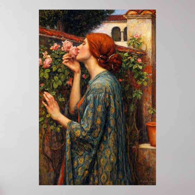 Die Seele der Rose von John William Waterhouse Poster (Vorne)