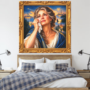 Die Sehnsucht einer Mutter — Elegantes Goldrahmenp Leinwanddruck