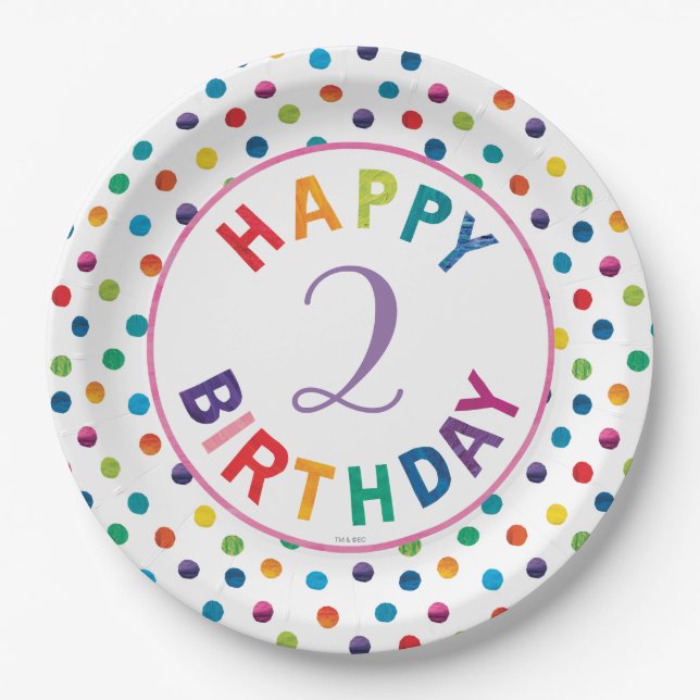 Die sehr hungrige Raupe Butterfly zum Geburtstag Pappteller (Vorderseite)