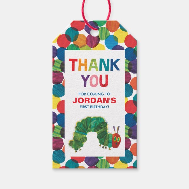 Die sehr hungrige Raupe danke Ihnen Geschenkanhänger (Vorderseite)