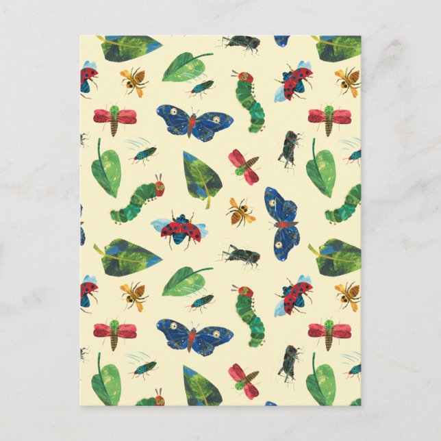 Die sehr hungrige Raupe ist ein freundliches Muste Postkarte (Vorderseite)