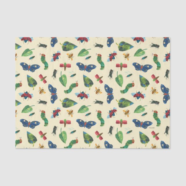 Die sehr hungrige Raupe ist ein freundliches Muste Seidenpapier (Vorderseite)