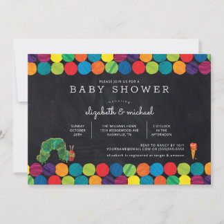 Die sehr unglückliche Raupe Chalkboard Babydusche Einladung