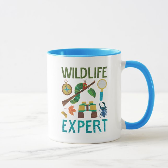Die sehr unglückliche Raupe des Wildtierexperten Tasse (Rechts)