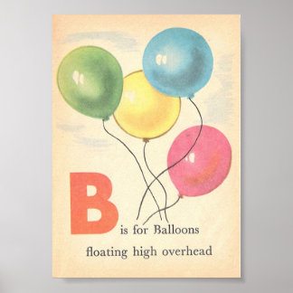 Die sehr Vintage Alphabet, Buchstabe B Poster