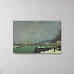 Die Seine am Pont d'Iena, Winter, 1875 Leinwanddruck