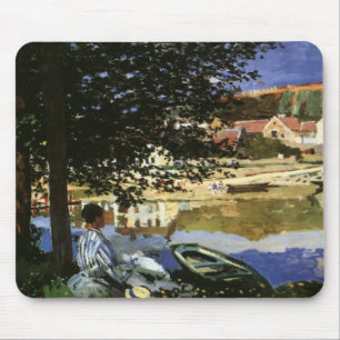 Die Seine-Bank, Bennecourt von Claude Monet Mousepad