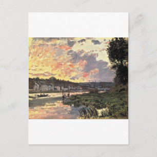 Die Seine bei Bougival am Abend Postkarte