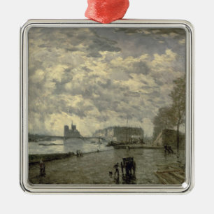 Die Seine und Notre Dame Silbernes Ornament