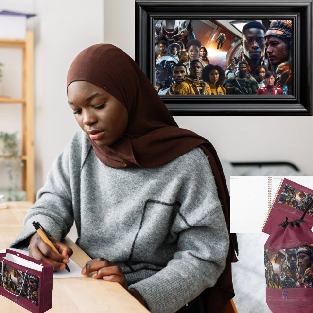 Die Sekhmet-Crew Fleecedecke (Get the full "Sekhmet Starship" collection at  https://bit.ly/BlackFutureZazzle)